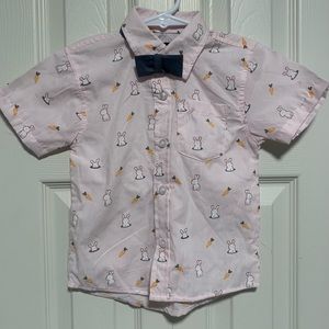 Buttons and Thread Boys Easter Shirt with Little Bow Tie